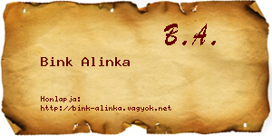 Bink Alinka névjegykártya